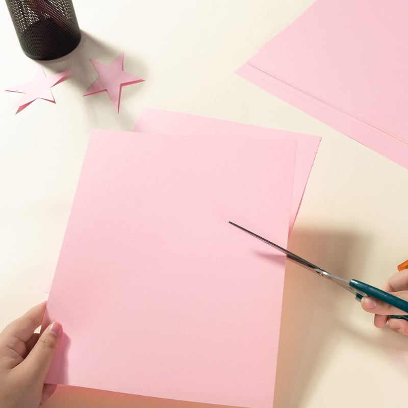 Wishop 20 Sheets Colored Thick Paper Cardstock Blank for DIY Crafts Cards Making, Invitations, Scrapbook Supplies (Pink, 8.5 x 11 inches) - Image 3